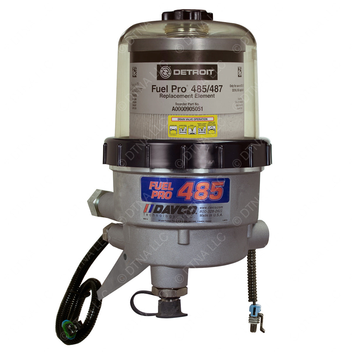 03-40570-008 - FUEL WATER SEPARATOR - DAVCO 485, 12/120 VOLT, WIF, ESOC