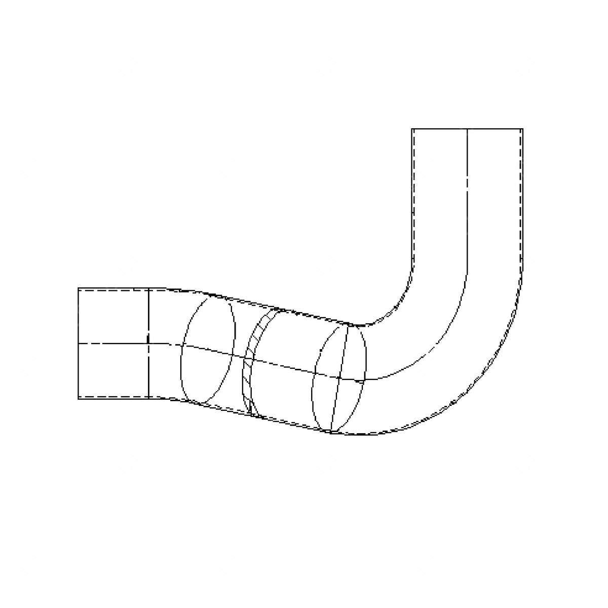 04-15653-000 - PIPE - EXHAUST, 5" INLET MUFFLER, ALUM STEEL, RIGHT HAND