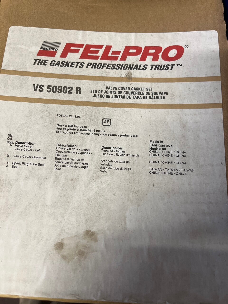 VS 50902 R - VALVE COVER GASKET SET, FORD 5.2L, 5.0L