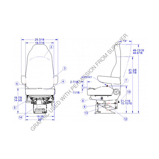 SEAT-HERITAGE SILVER HB 20 15 - SET 189800FA633