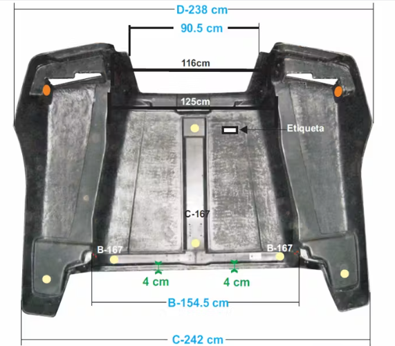 HOOD, FREIGHTLINER FLD120, SBA, 61" x 120" - TTP S18204