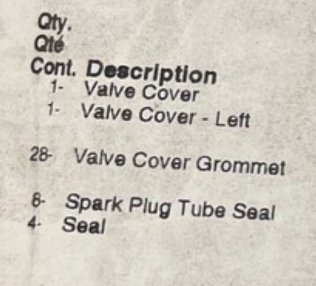 VS 50902 R - VALVE COVER GASKET SET, FORD 5.2L, 5.0L