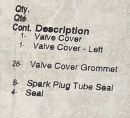 VS 50902 R - VALVE COVER GASKET SET, FORD 5.2L, 5.0L
