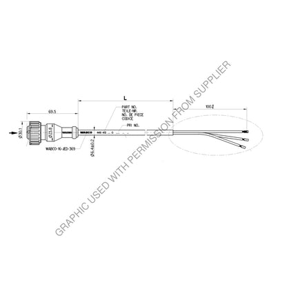 WAB 449 413 025 0 - CABLE ABS VLV 2.5M 3 NO. 16GXL